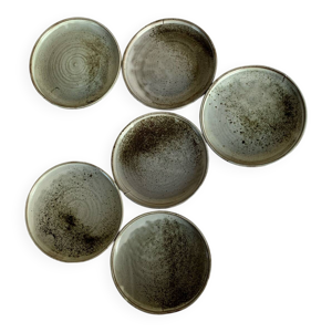 6 assiettes en grès