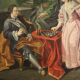 French painting from the 18th century, couple playing chess