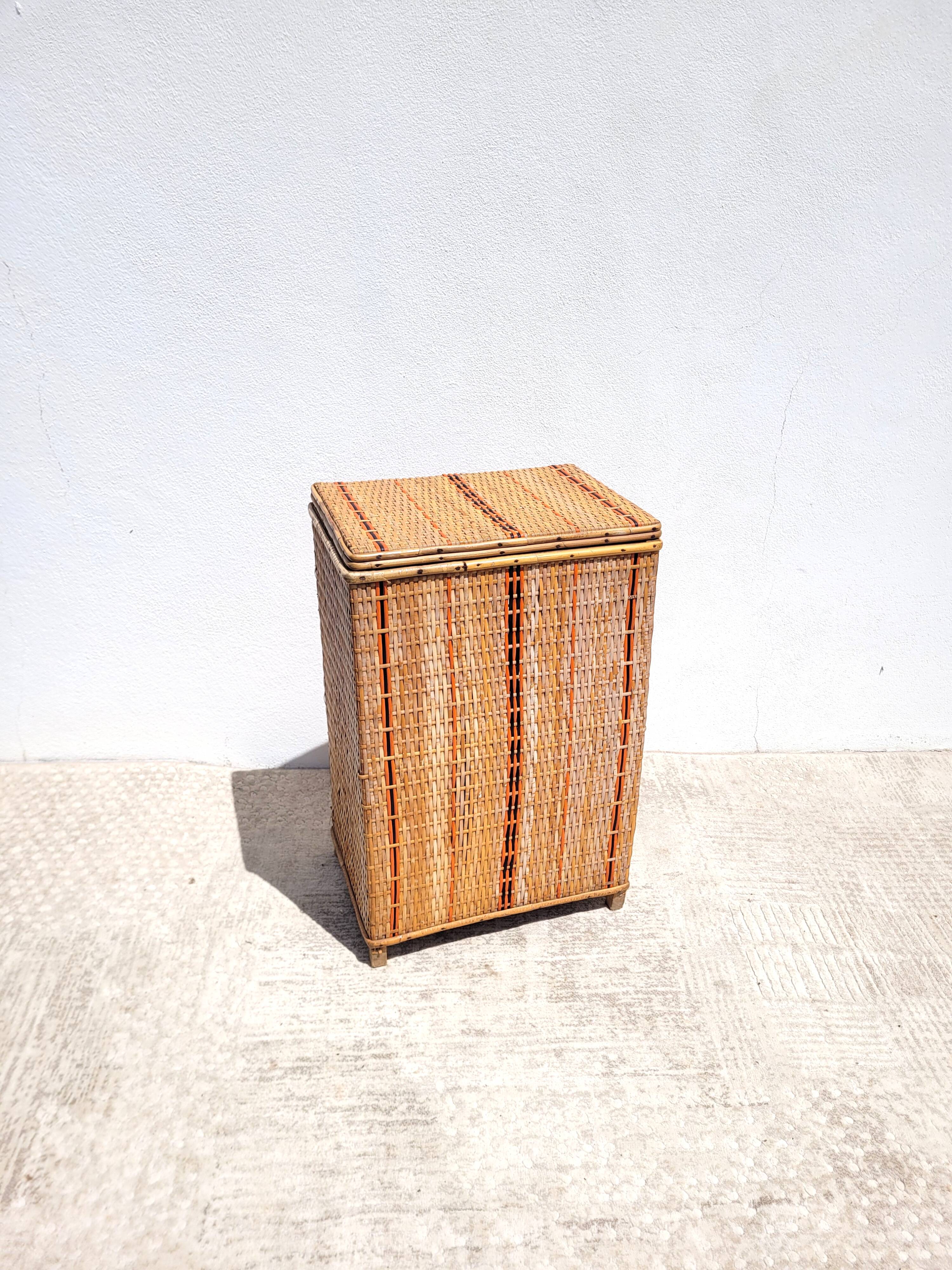 Rattan chest from the 1950s