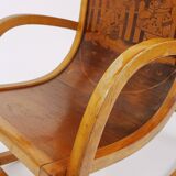 Curved wooden rocking chair for children Bauhaus Brockhage Andrä period, Germany, 1950s