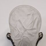 Art Deco wall lamp in frosted glass and nickel-plated bronze circa 1920