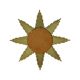 Large Starburst Sunburst Mirror Convex Gold Metal
