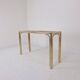 Italian Rectangle Side Table in Brass Bamboo and Smoked Glass, 1970s
