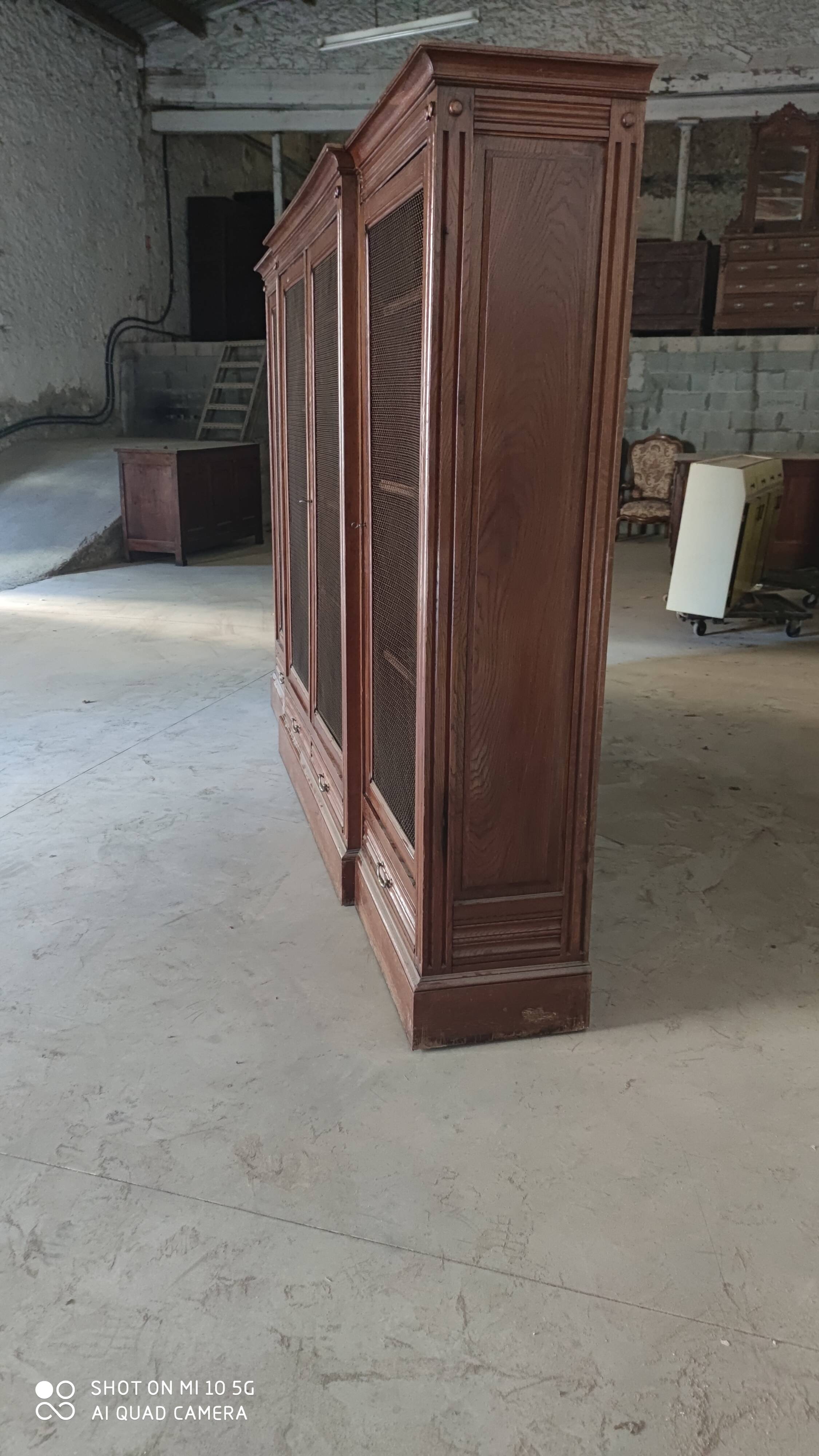 Solid oak library late 19th century around 1890