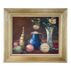 Still life with a blue jug and tulips