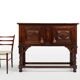 Antique 16th century Spanish carved cabinet in oak.