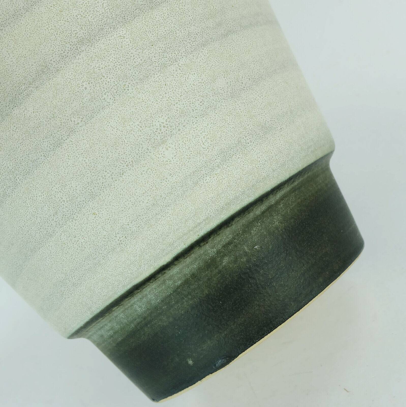 Mid century flowerpot planter u-keramik stripe pattern shades of gray and black 50s 60s