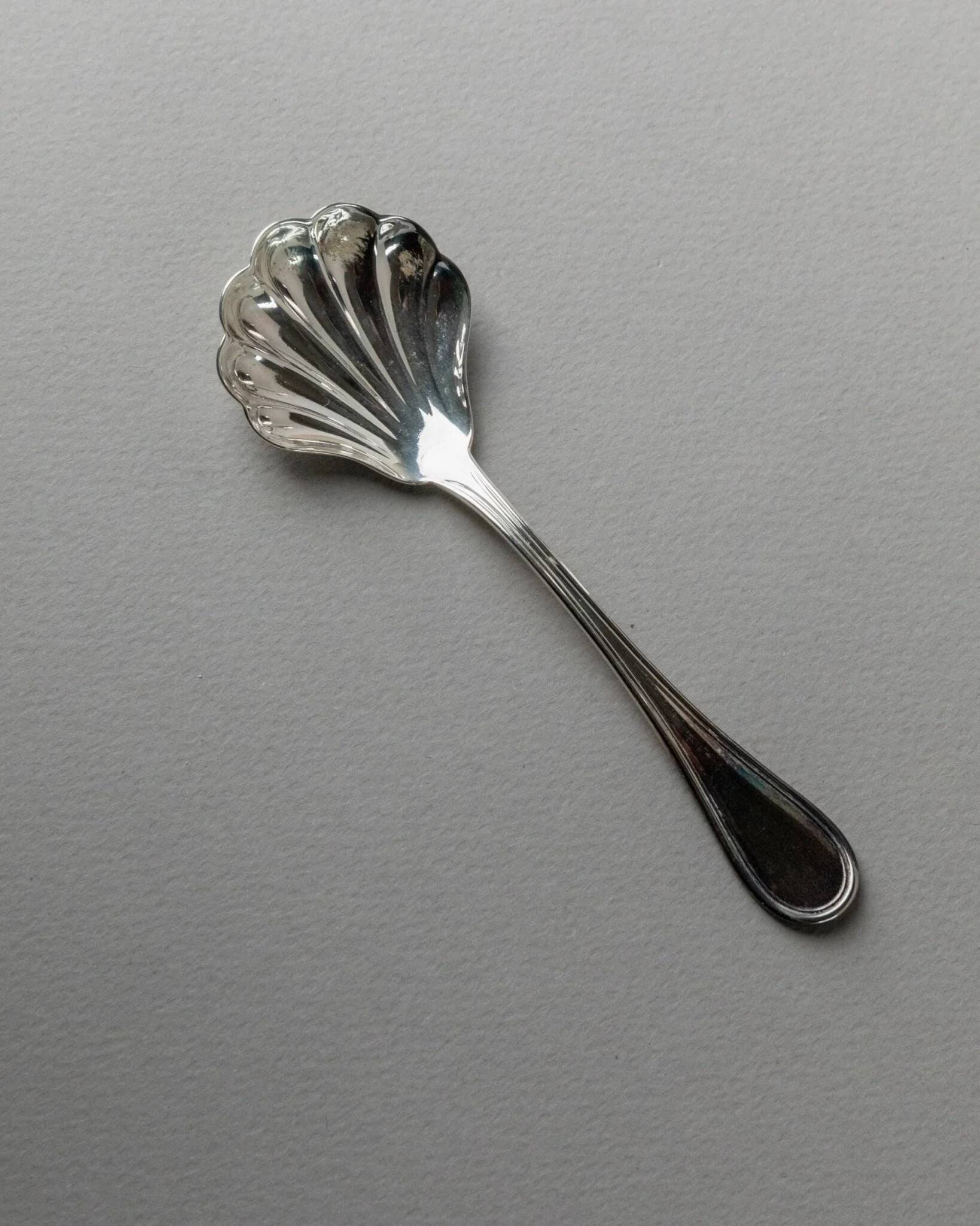 Argent Metal Silver-Plated Art Deco Lidded Box with Spoon, Italian 1930s Table Decor