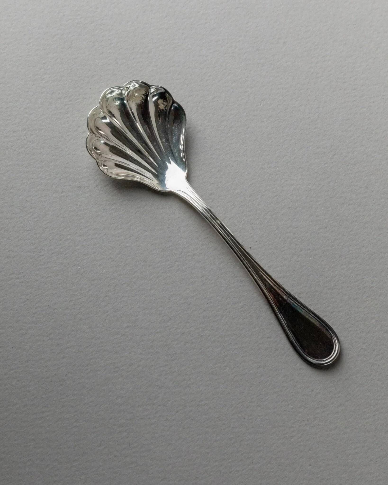 Argent Metal Silver-Plated Art Deco Lidded Box with Spoon, Italian 1930s Table Decor