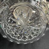 Important jug with ice reserve in cut crystal and silver-plated metal