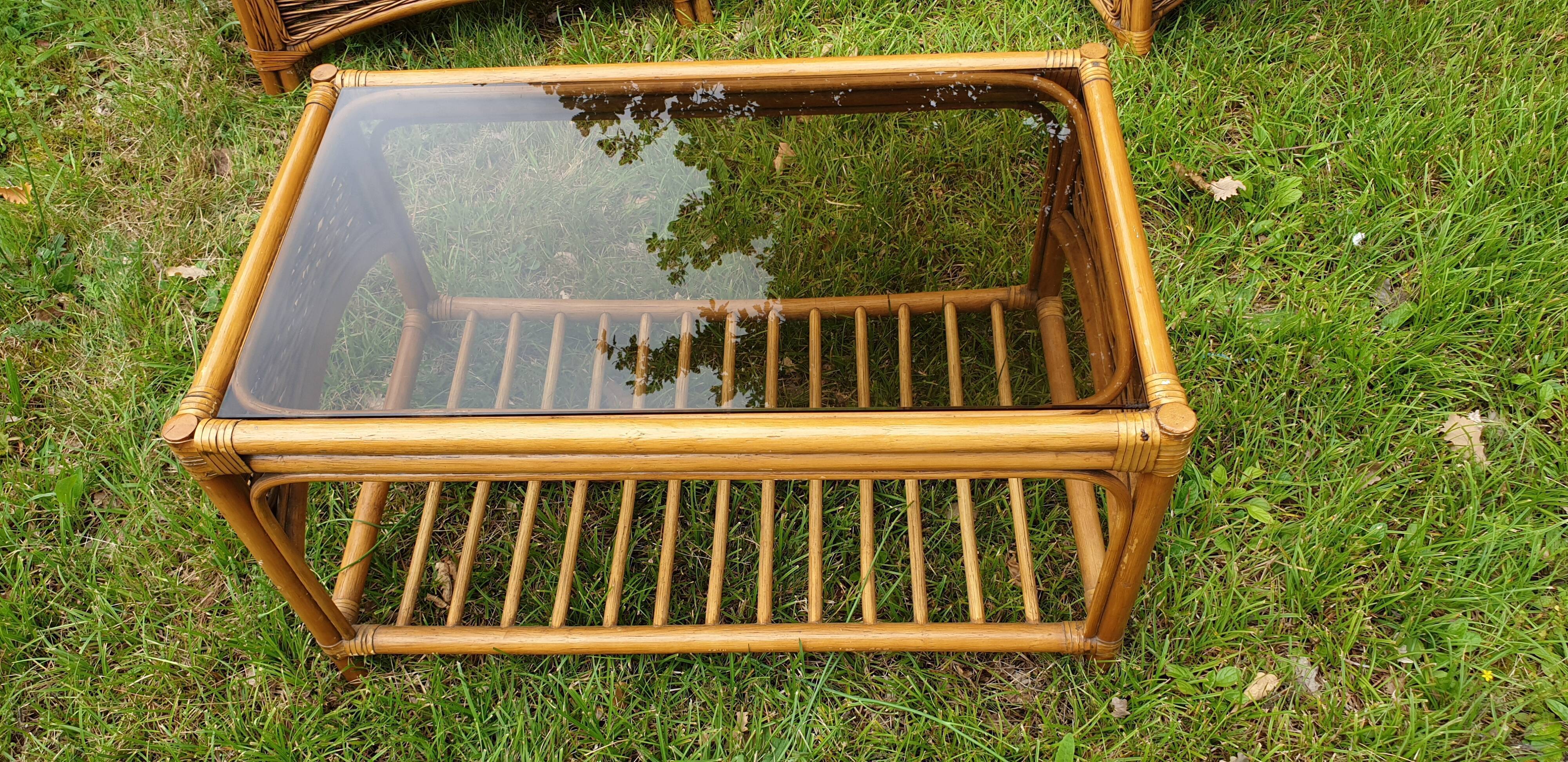 Rattan and vintage bamboo lounge