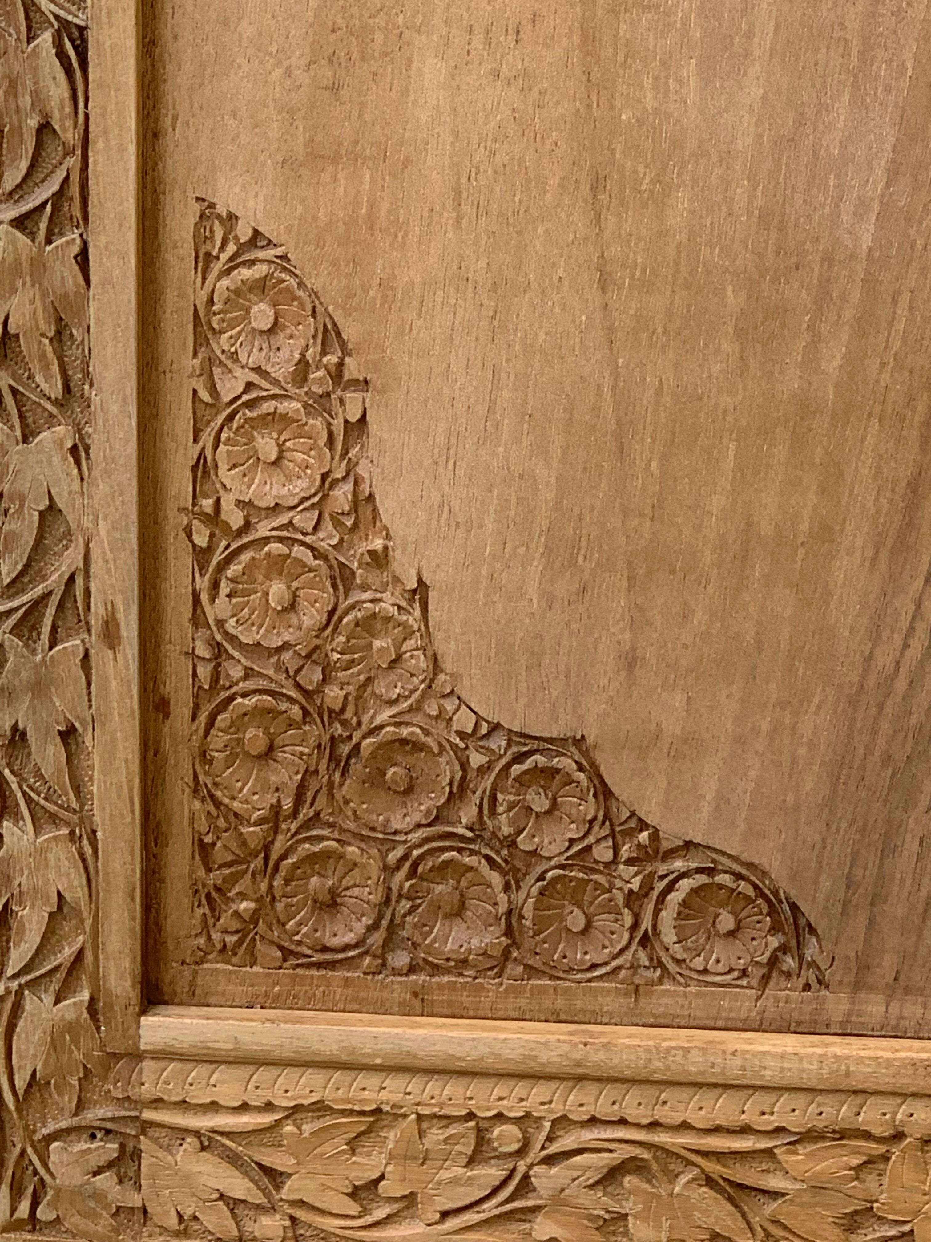 Carved solid Padouk chest of drawers 1950