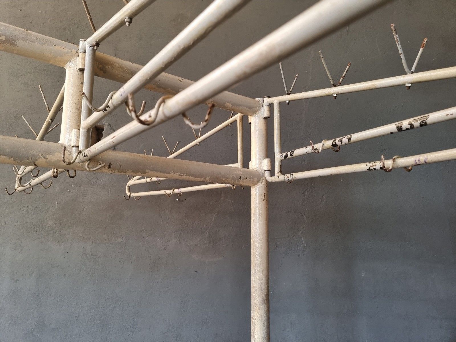 Old industrial coat rack, wardrobe rack XXXL