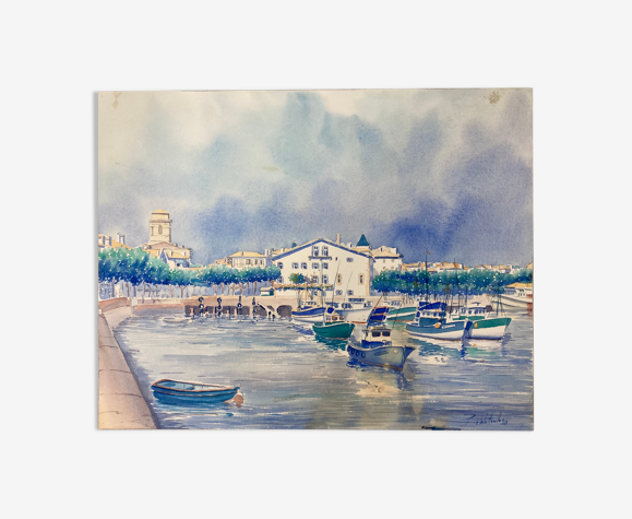 Aquarelle marine vintage