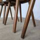 Vintage Tyrolean Dining Chairs: Set of 4, Red Fabric Seat, 1970s