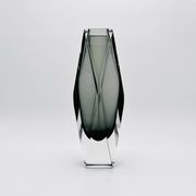 XXL Murano Sommerso Vase Alessandro Mandruzzato 27cm Grey Smoke