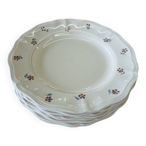 9 assiettes plates anciennes - digoin sarreguemines
