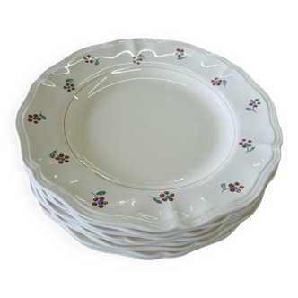 9 assiettes plates anciennes Digoin Sarreguemines
