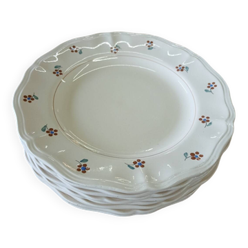 9 assiettes plates anciennes Digoin Sarreguemines