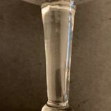 6 champagne glasses in antique glass, blown and engraved