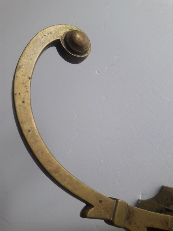Patère double bronze porte manteau chapeau 4 crochets ancienne