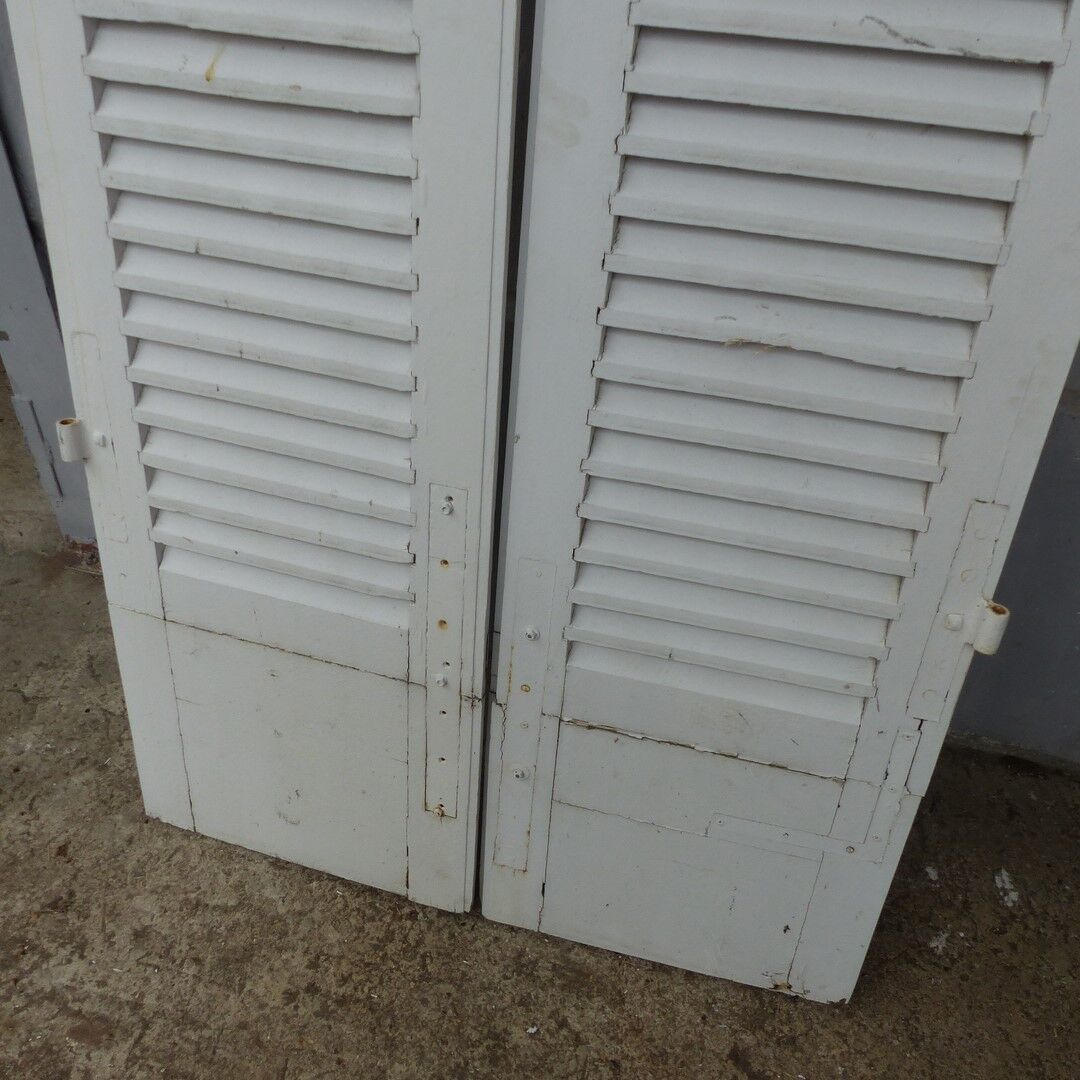 Old wooden shutters louvers 2 leafs
