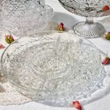 Round plate with crystal compartments