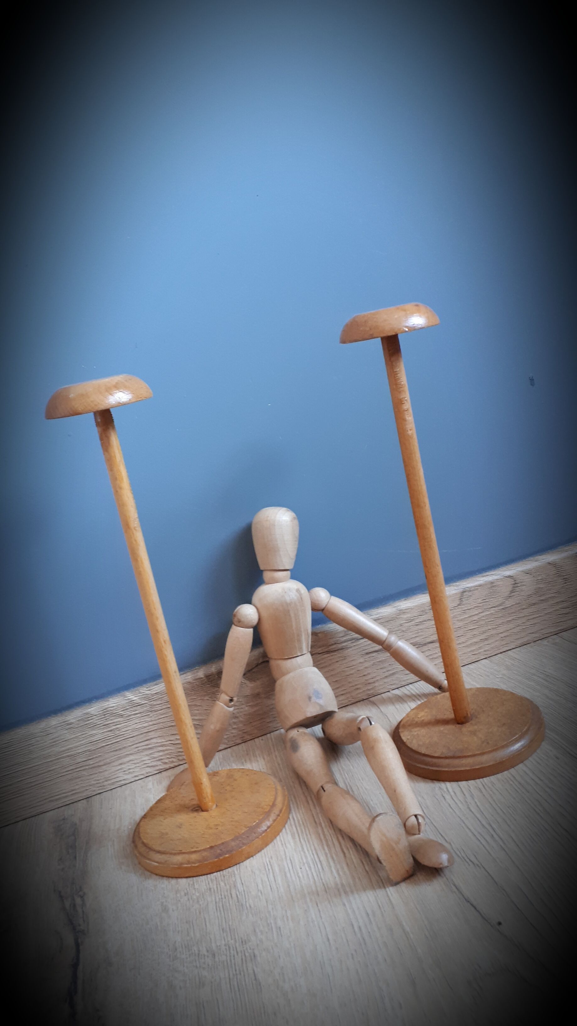 Solid wooden hat-wear duo