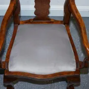 Art Deco Queen Anne Style Armchairs in Walnut Burl, 1920s, Set of 2