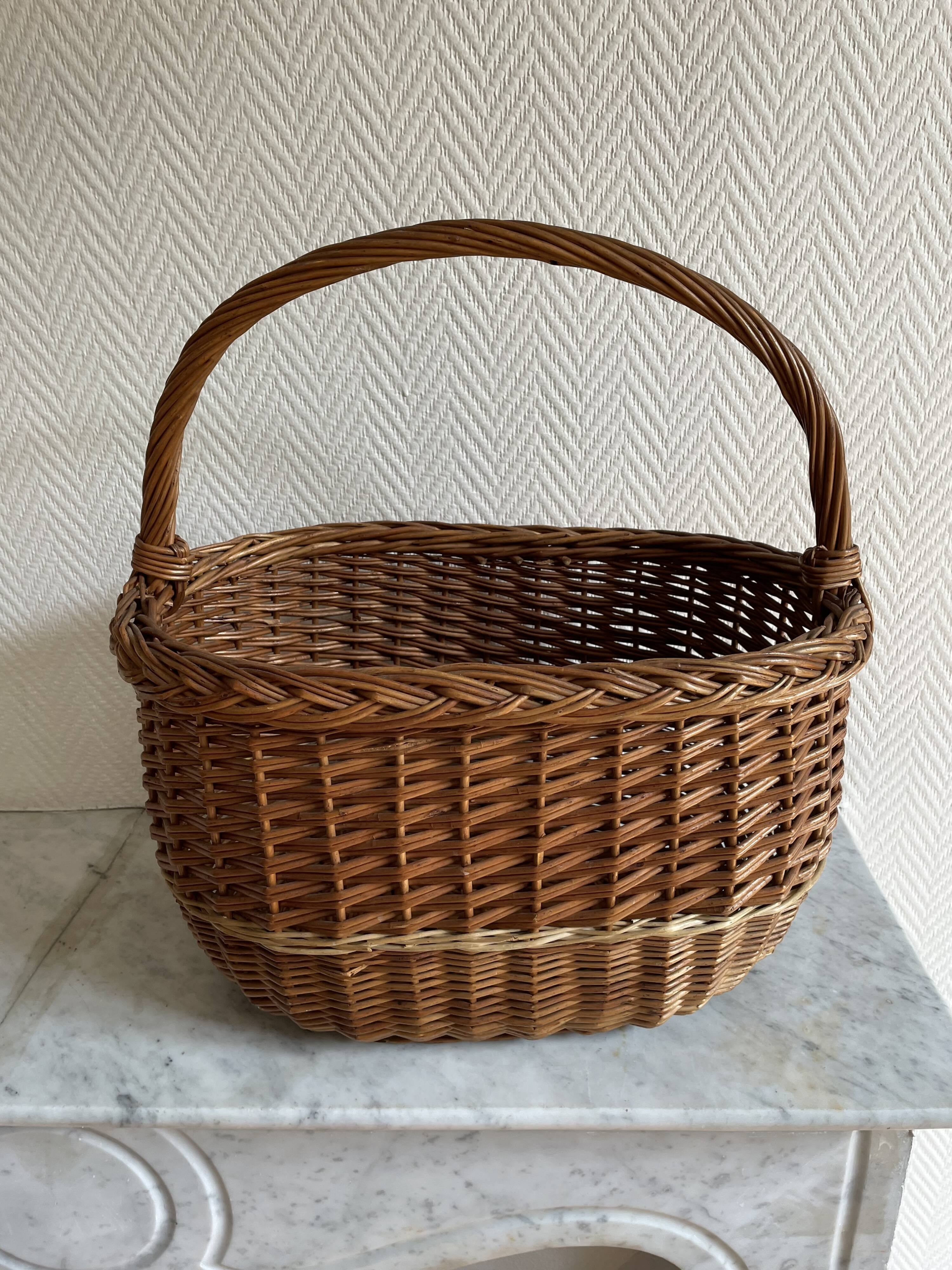 Vintage woven wicker basket