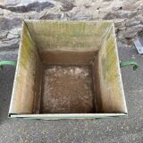 Pair of Large planters in fiber cement and metal 1950 eternit
