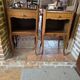 Pair of Louis XV style oak bedside tables
