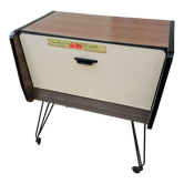 Rolling bar with Eiffel formica feet 1950 60
