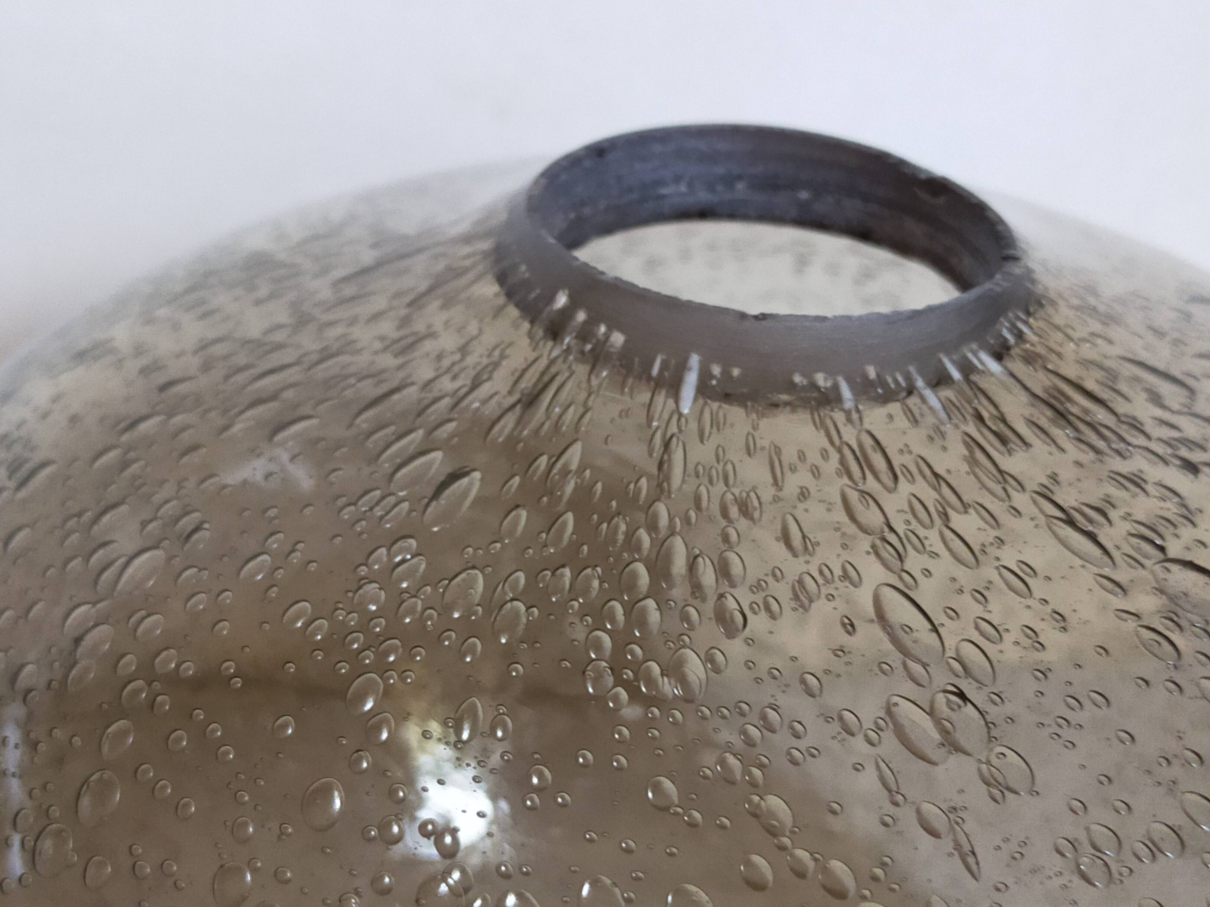 Vintage bubble-blown glass ball vase from riom france