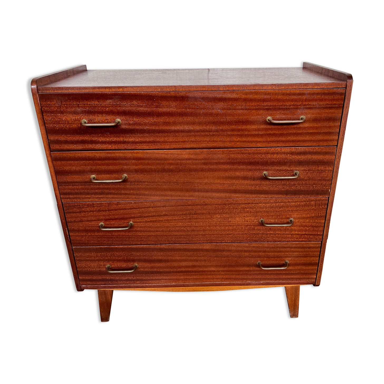 Chest of drawers compass feet in teak 1960 vintage