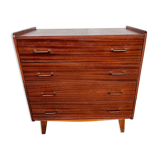 Chest of drawers compass feet in teak 1960 vintage