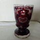 Violet vase in bohemian crystal foot shower