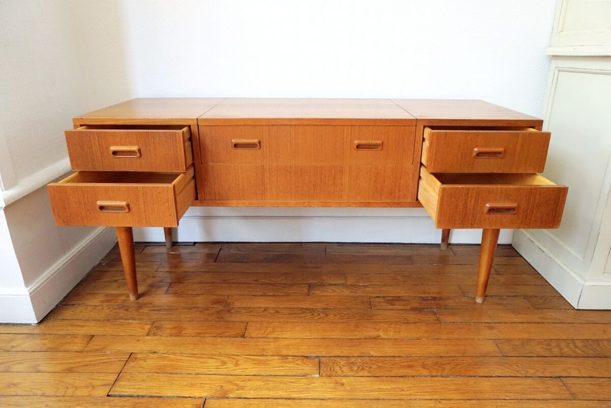 Vintage teak dressing table with mirror