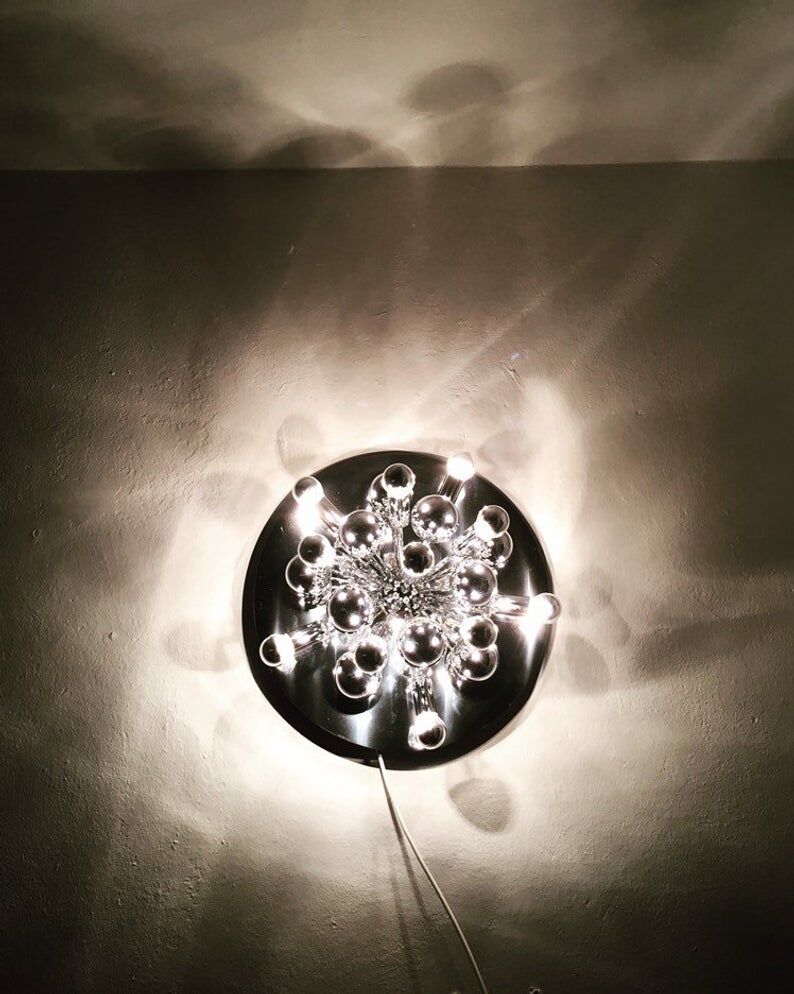 Mid Century Modern Sputnik wall lamp or flush light by Cosack