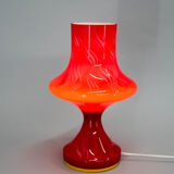All Glass Red Table Lamp by Valasske Mezirici, 1970s
