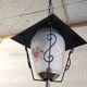 Lantern pendant light in metal, brass and glass - 50s/60s