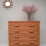 Rattan chest of drawers 60s-70s