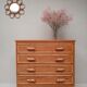 Commode en rotin années 60-70
