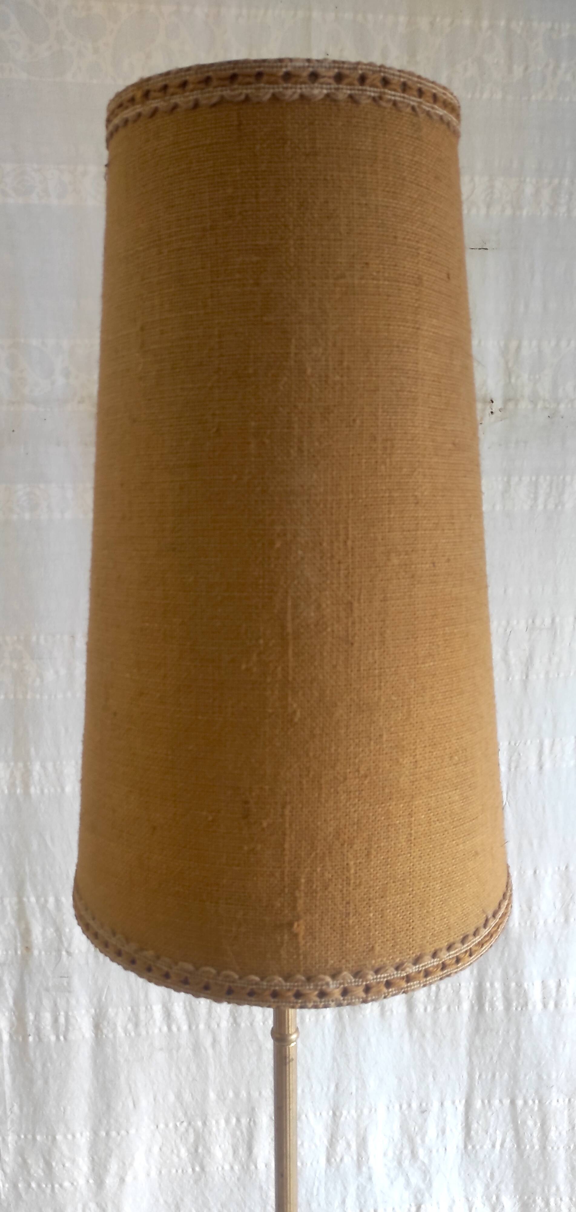 Lampadaire / liseuse tripode en métal doré - années 60