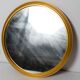 Plateau miroir doré 1960 d32cm