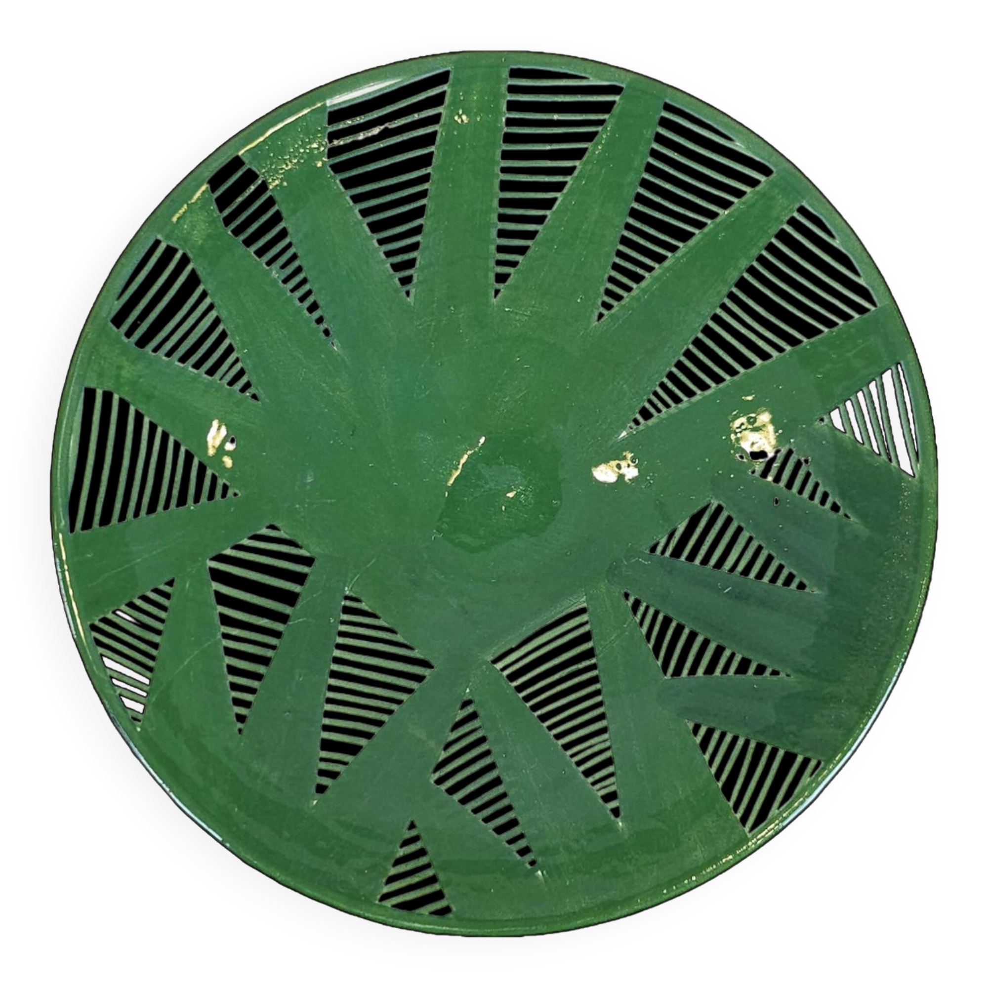 Medium plate - green palms