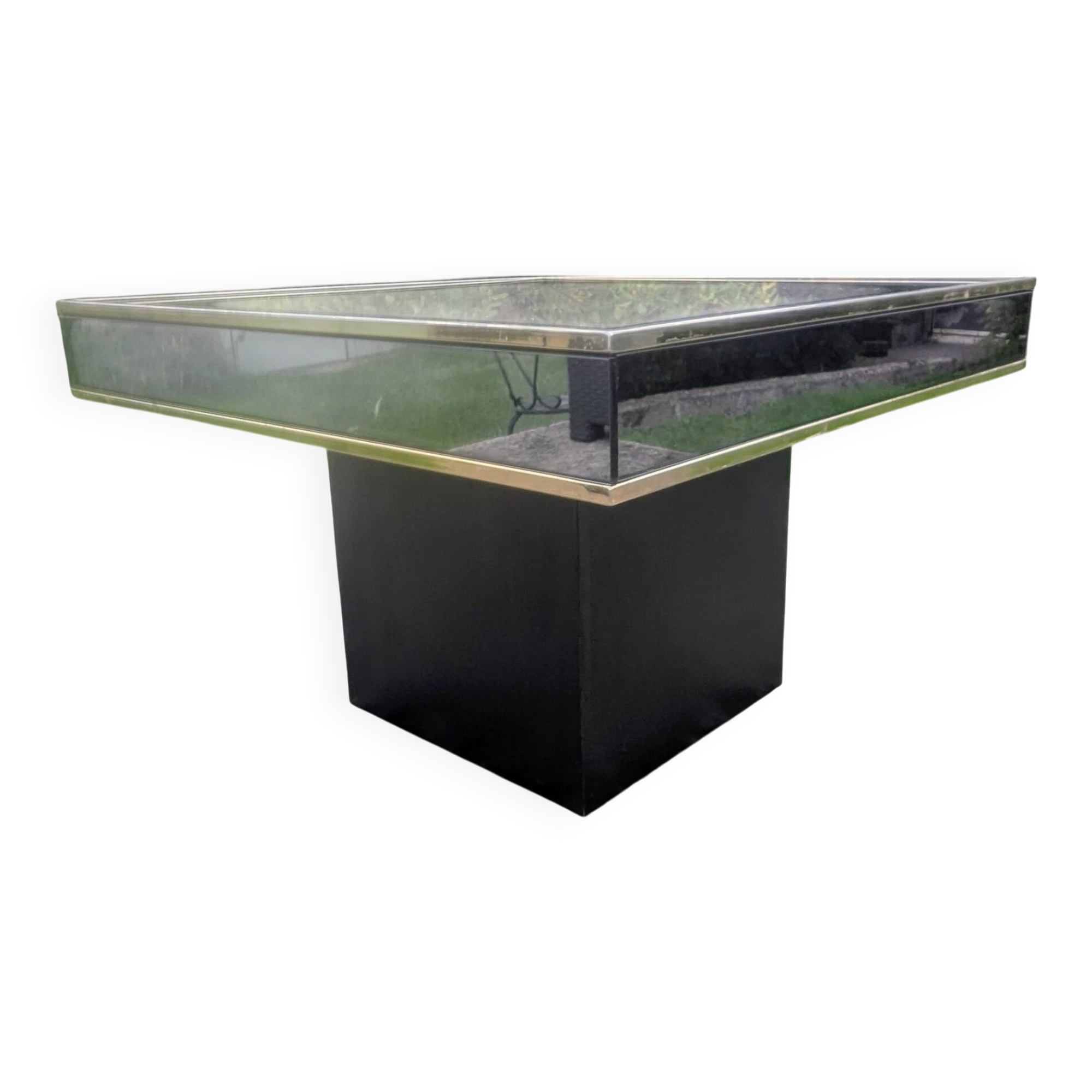 Vintage square coffee table cidue – italy, 1970 (willy rizzo style)