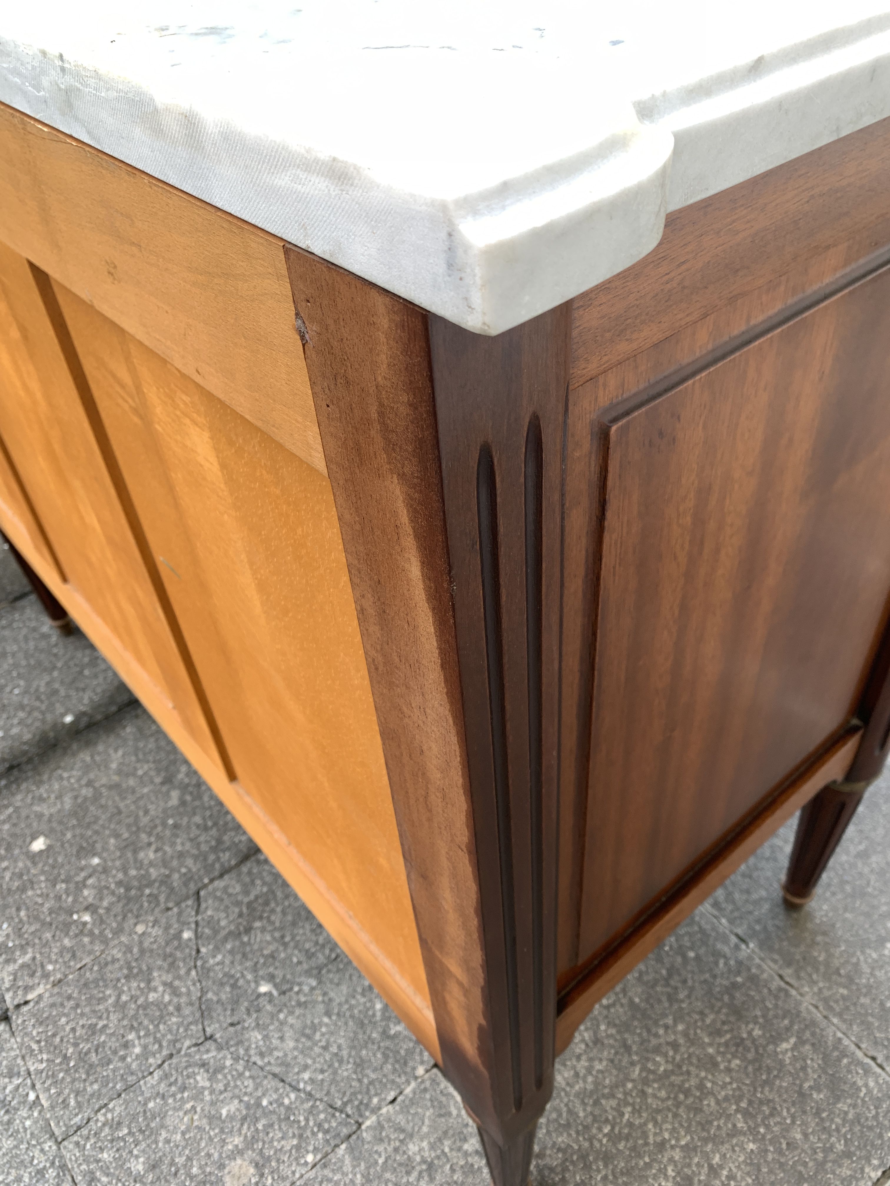 Louis XVI style solid wood chest of drawers, 3 drawers, second half of the twentieth century