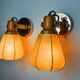 Pair of articulated "Cocoon" wall lights in resin and pine, Italy, 1970