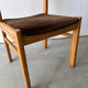 Set of 6 beech frame chairs in vintage 70s Scandinavian style.